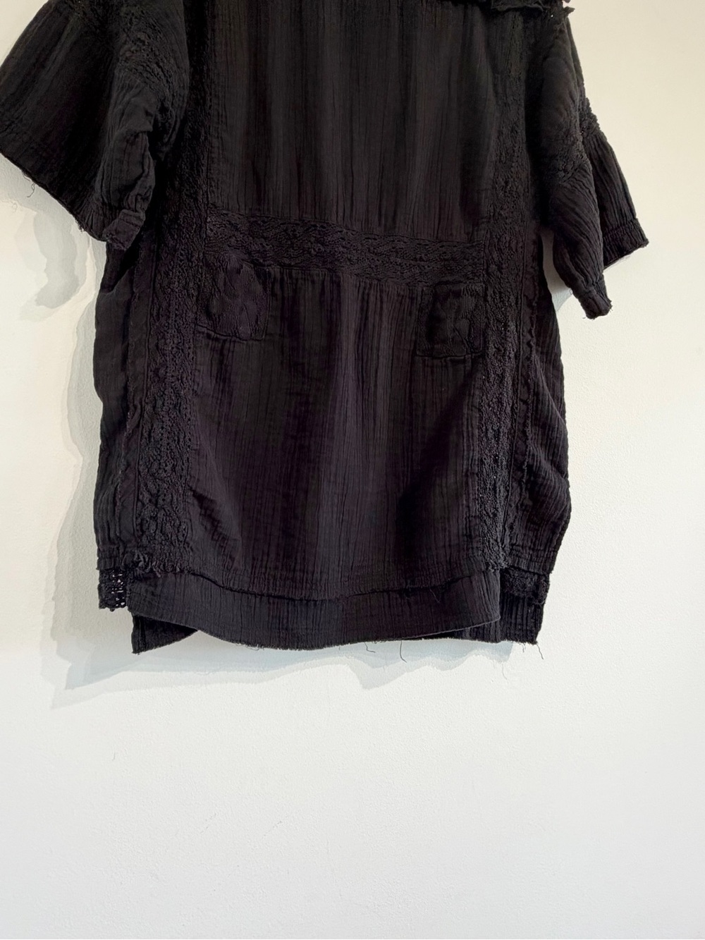 Free People Rustic Romance Top black crochet bohemian top tunic - Picture 6 of 12